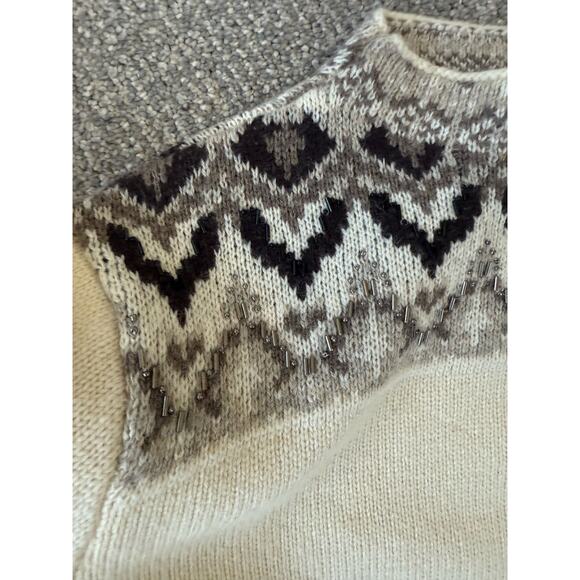 Coldwater Creek fairisle beaded plus size sweater 1X 18 - Picture 4 of 8